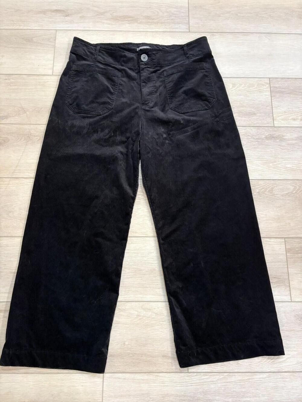 Matty M Black Wide Leg Corduroy Pants XXL Stretch Pockets 2XL
